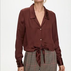 Wilfred Maroon Button-up Shirt